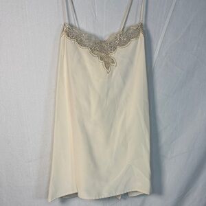 Liz Claiborne Elegant Silk Cream Lace Trim Chemise SZ 8